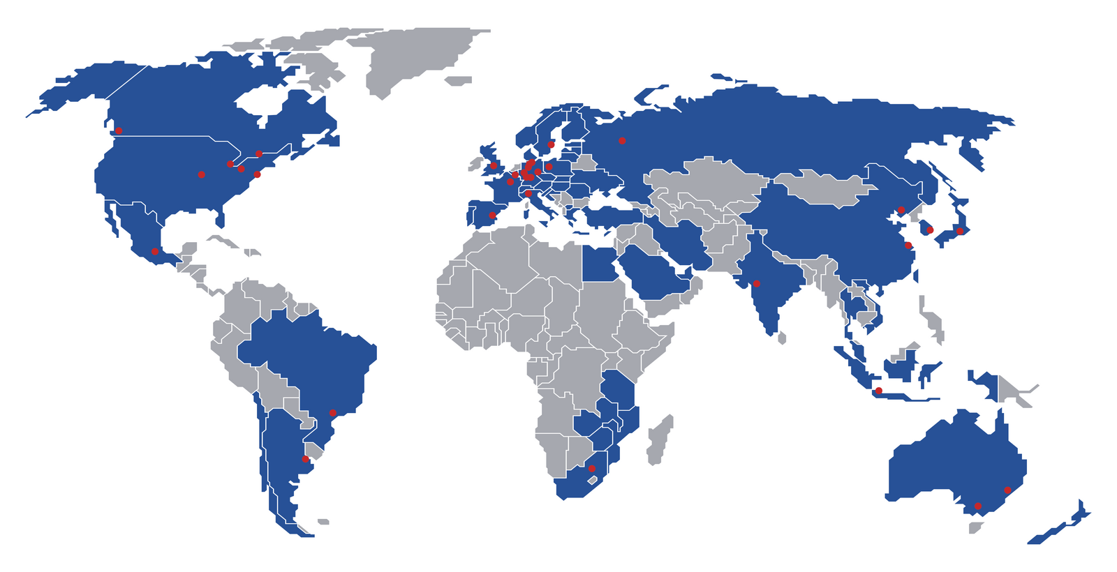 Global map with FUCHS locations